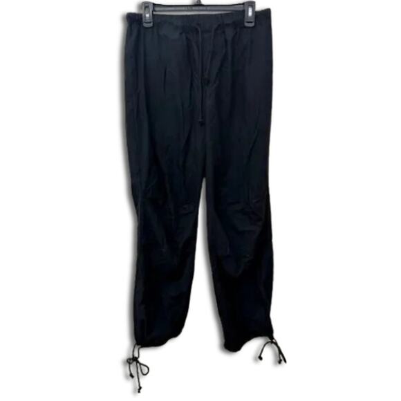BP Parachute Pants Adjustable Drawstring Cotton Poplin Relaxed Fit Black S NWOT - Picture 2 of 9